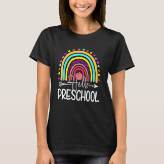 Hello Preschool Rainbow Teachers Kids Back To Scho T-Shirt