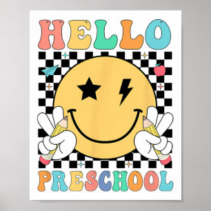 Hello Preschool Teacher Kids Team Pre-k Pre K Back Poster