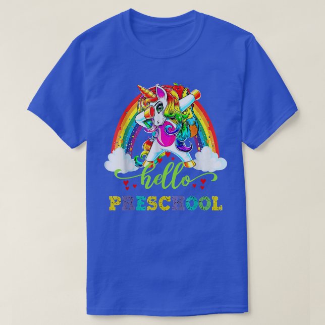 Hello Preschool Unicorn Back To School  T-Shirt (Design Front)