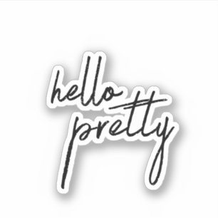 Hello Pretty, Aesthetic Teen  scrapbook Sticker