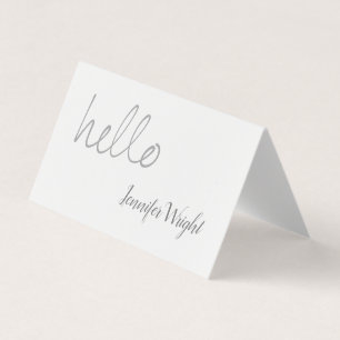 Hello professional minimalist grey white business card
