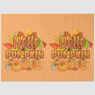 Hello Pumpkin Autumn Customize Colour Tissue Paper