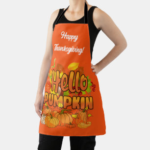 Hello Pumpkin Autumn Customize Text and Colour Apron