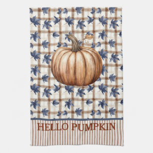 Hello Pumpkin Autumn Farmhouse Custom  Kitchen Towel