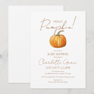 Hello Pumpkin Baby Shower Invitation