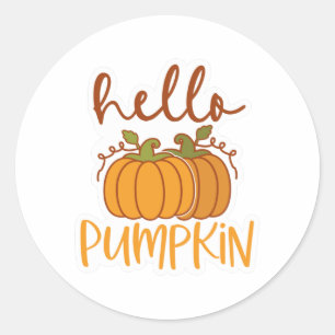 Hello Pumpkin Classic Round Sticker
