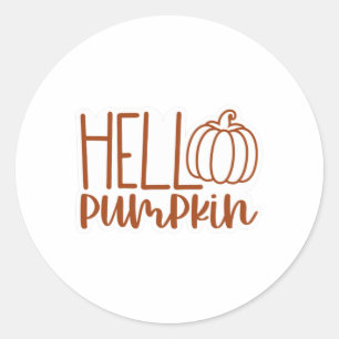 Hello Pumpkin Classic Round Sticker