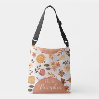 hello pumpkin crossbody bag