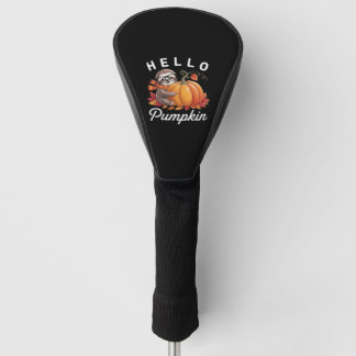 Hello Pumpkin - Cute Fall Sloth Autumn Leaves Foli Golf Head Cover