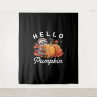 Hello Pumpkin - Cute Fall Sloth Autumn Leaves Foli