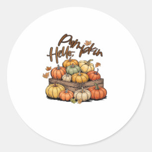 Hello, Pumpkin design Classic T-Shirt.png Classic Round Sticker