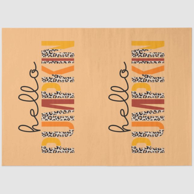 Hello Pumpkin Fall Autumn Customize Colour Tissue Paper (Front)