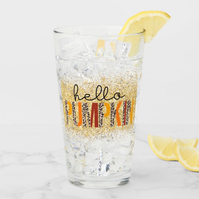 Hello Pumpkin Fall Autumn Customize Glass (Back Ice)
