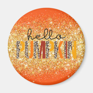 Hello Pumpkin Fall Autumn Customize Text and Colou Magnet