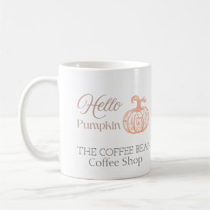 Hello Pumpkin Fall Café Branding Design for Autumn Coffee Mug