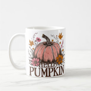 Hello Pumpkin Fall Floral Design 🎃🍂 Coffee Mug