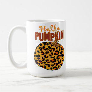 Hello Pumpkin - Fall Leopard Print Coffee Mug