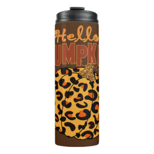 Hello Pumpkin - Fall Leopard Print Thermal Tumbler