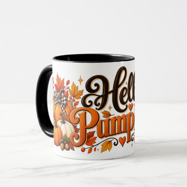 Hello Pumpkin Fall Mug  (Front Left)