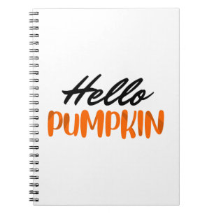 Hello Pumpkin Fall Season Autumn Notebook