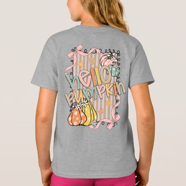 Hello Pumpkin Fall season T-Shirt (Back)