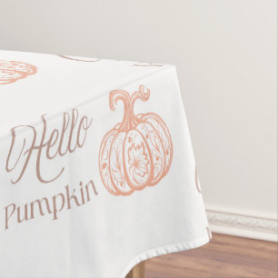 Hello Pumpkin Floral Autumn Halloween Party Tablecloth