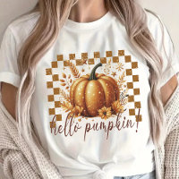 Hello Pumpkin Glitter Shirt, Cozy Fall Vibes Shirt