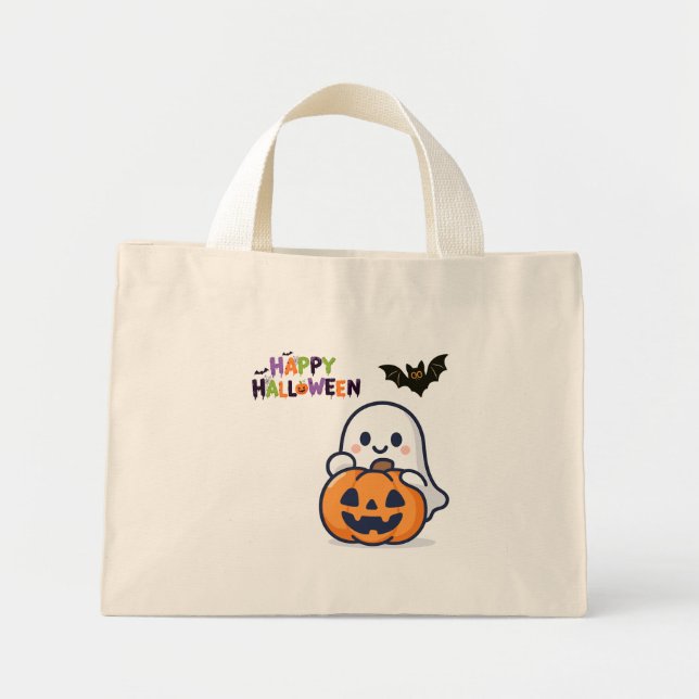 Hello Pumpkin Halloween Tote Bag – Cozy Fall Aesth (Front)