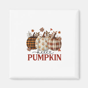 Hello Pumpkin Leopard Print For Fall Thanksgiving Magnet