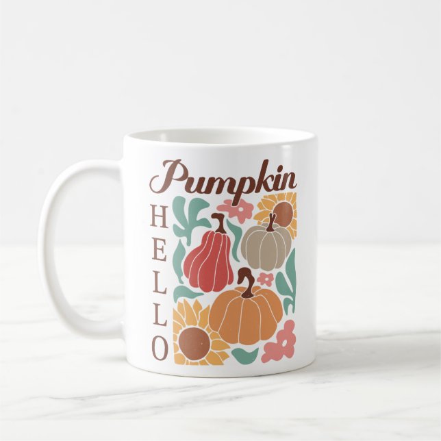 Hello Pumpkin Long Sleeve Coffee Mug (Left)