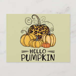 Hello Pumpkin Lover Fall Season Autumn Thanksgivin Holiday Postcard