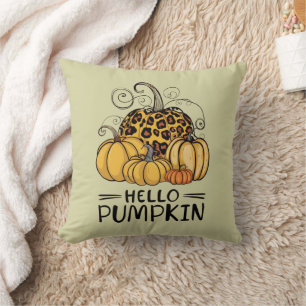 Hello Pumpkin Lover Fall Season Autumn Thanksgivin Throw Pillow