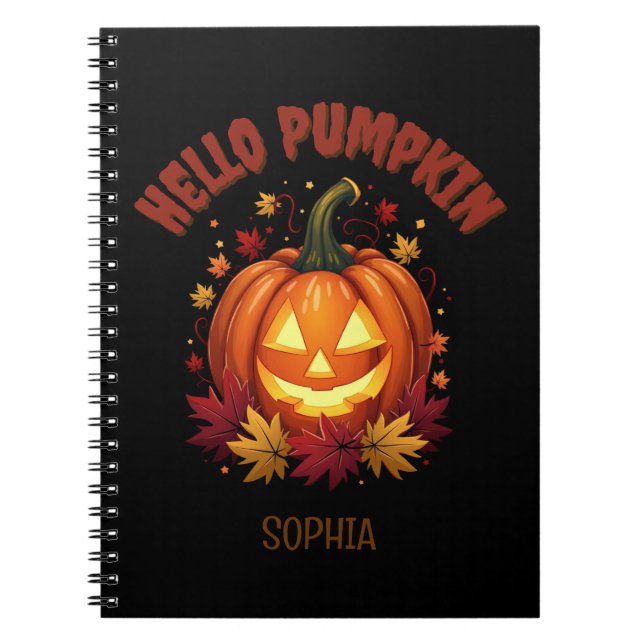 Hello Pumpkin Personalized Notebook (Front)