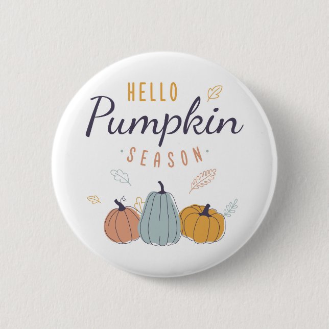 Hello Pumpkin Season 2 Inch Round Button (Front)