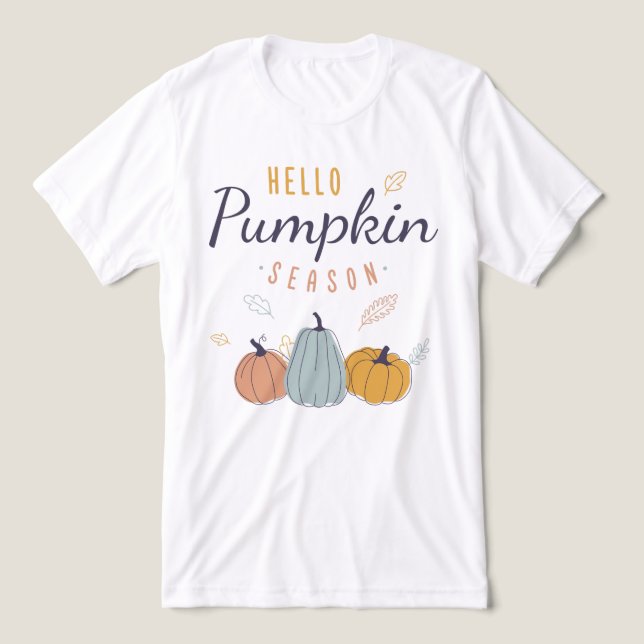 Hello Pumpkin Season Tri-Blend Shirt (Design Front)