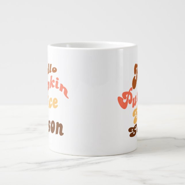 Hello Pumpkin Spice Season Large Coffee Mug (Front)