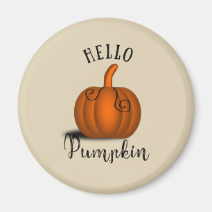 Hello pumpkin watercolor funny fall autumn magnet