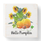 Hello Pumpkin with Yellow Sunflowers Fall Season 