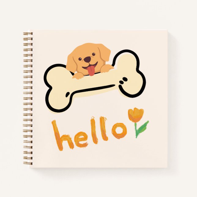 Hello Pup: Cheerful  Notebook (Front)
