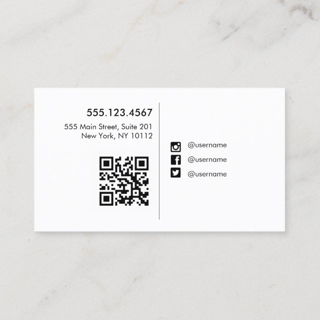 HELLO QR Code Social Media Icons Networking   Busi Business Card (Back)