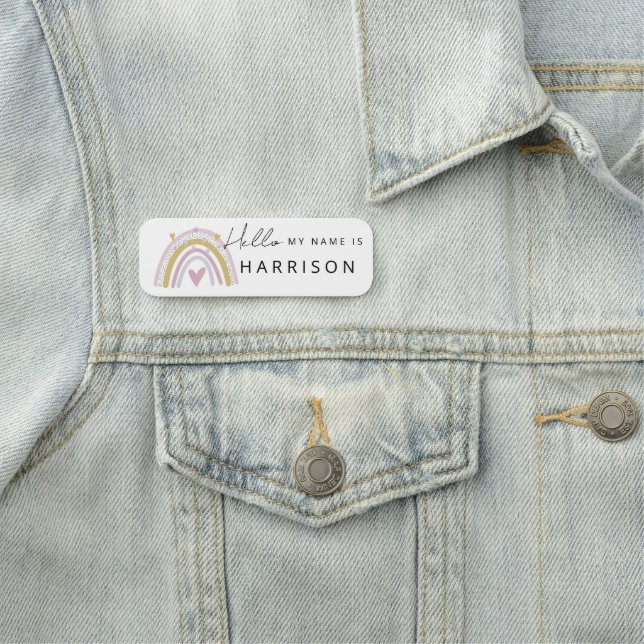 hello rainbow business company staff employee name tag (In Situ)