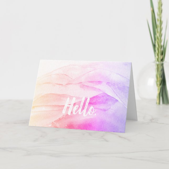 Hello Rainbow Watercolor Card (Front)