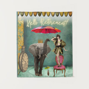 Hello Retirement Fun and Funky  Tapestry