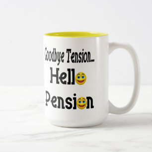 Hello Retirement Pension Two-Tone Coffee Mug