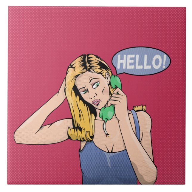 Hello Retro Phone Tile (Front)