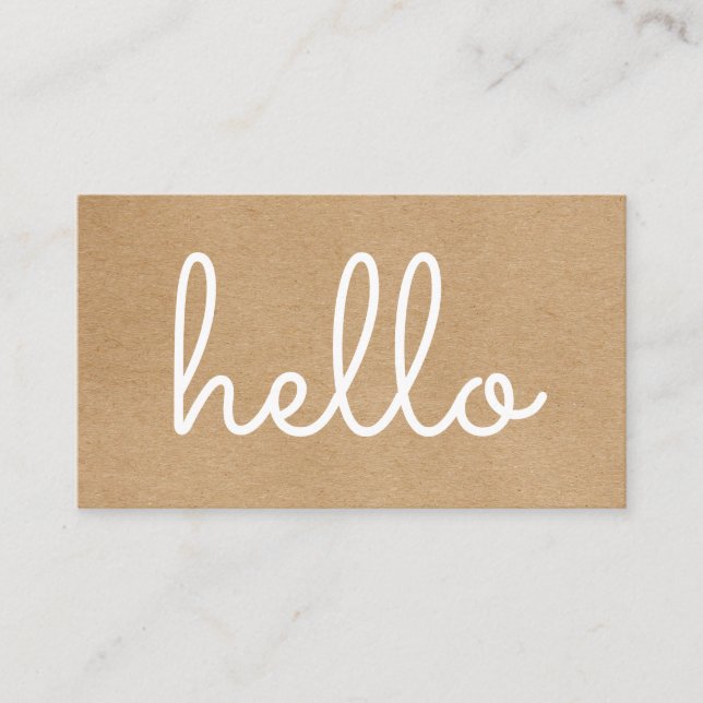 Hello Rustic Kraft Business Card (Front)