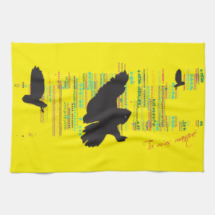 Hello said the Great Grey Owl Kitchen Towel