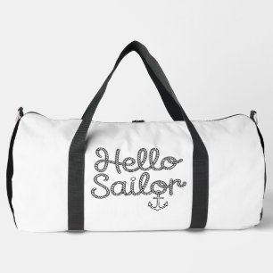 Hello Sailor Nautical Rope Anchor Duffle Bag