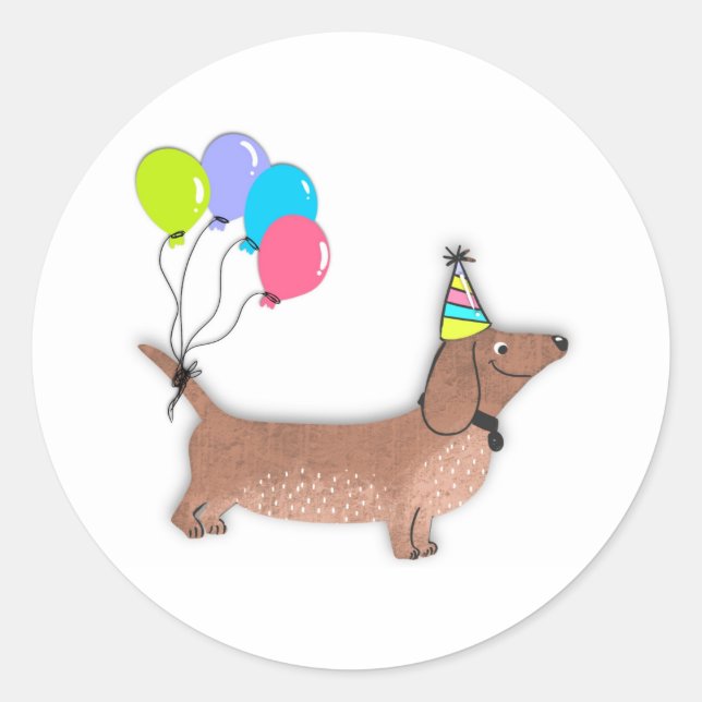 hello sausage dog dachshund dog lover keychain but classic round sticker (Front)