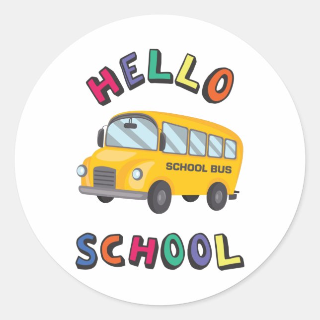 Hello School Classic Round Sticker (Front)